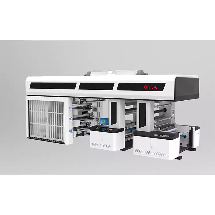 6 culori Servo Drive Tip angrenaj Tambur central Flexo Printng Machine Tip manșon