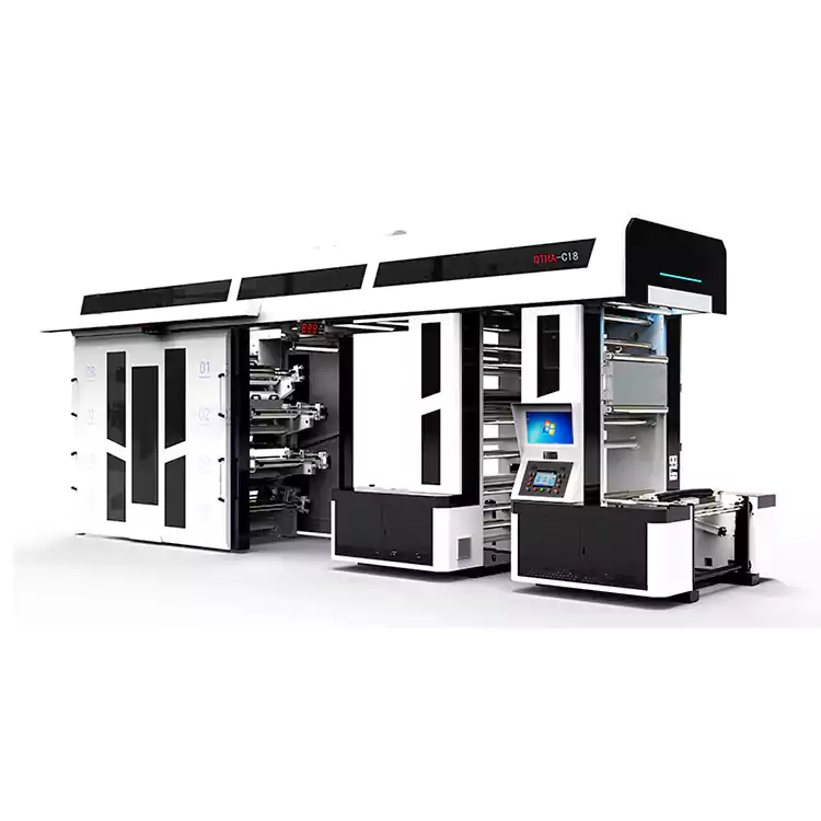 Prese de imprimare flexografice în 8 culori, personalizate pentru imprimarea pungilor de cumpărături